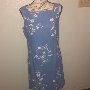 Blue dress with white flowers